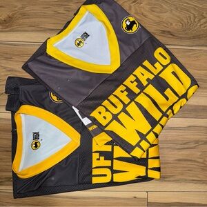 Bundle (2) Buffalo Wild Wings Employee Uniform Jersey Server Shirt sz L used 2X